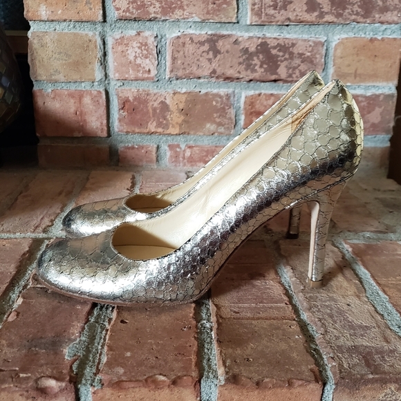 Kate Spade Silver Metallic Python Karolina Heels - Picture 5 of 9